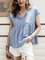 Blue V Neck Short Sleeve Printed Dresses