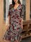 Red Half Sleeve V Neck Dresses