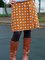 Yellow Vintage Cotton-Blend Skirts