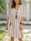 White Boho Cotton-Blend Paneled V Neck Dresses