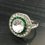 Simple Green And White Inlaid Zircon Ring