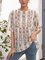White Paneled Short Sleeve Cotton-Blend V Neck Shirts & Tops