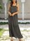 Black-Grey Casual Swing Cotton-Blend Sleeveless Dresses