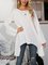 White Paneled Plain Cotton-Blend Casual Shirts & Tops