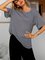 Gray Short Sleeve Paneled Plain Shirts & Tops