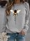 Long Sleeve Printed Cotton-Blend Crew Neck Casual Sweatshirt