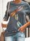 Gray Animal Printed Long Sleeve Crew Neck Sweatshirts