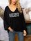 Black Paneled Cotton-Blend Plain Boho Shirts & Tops