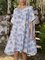 Blue Swing Paneled Short Sleeve Dresses
