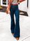 Blue Denim Casual Shift Pants