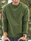 Green Crew Neck Cotton-Blend Sweater