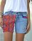 Denim Tribal Casual Shorts
