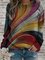 Multicolor Long Sleeve Crew Neck Printed Sweatshirt