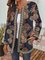 Vintage Print Loose Long-sleeved Coat Cardigan