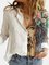 White V Neck Cotton Casual Shirts & Tops