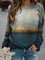 Scenery Printed Crew Neck Long Sleeve Casual Sweatshirts