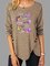 Plus Size Crew Neck Vintage Long Sleeve Shirts & Tops
