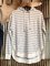 White Striped Cotton-Blend Long Sleeve Sweatshirt