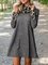 Gray Casual Leopard-Print Long Sleeve Dresses