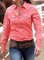 V Neck Cotton-Blend Solid Casual Shirts & Tops