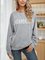 Gray Long Sleeve Cotton-Blend Plain Paneled Shirts & Tops