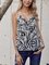 Black V Neck Spaghetti-Strap Cotton-Blend Shirts & Tops
