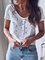 White Casual Cotton Button Tops