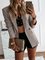 Brown Cotton-Blend Casual Jackets