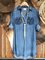 Blue Long Sleeve Plain Shirt Collar Denim Shirts & Tops