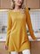 Yellow Cotton-Blend Solid Long Sleeve Blouse