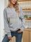 Gray Letter Crew Neck Cotton-Blend Casual Shirts & Tops
