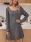 Gray Long Sleeve Paneled Dresses