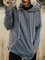 Grey Casual Hoodie plus size Sweatshirt