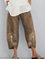 As Picture Casual Printed Cotton Pants