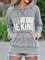 Light Gray Cotton-Blend Casual Printed Sweatshirt