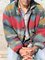 Men's Red Basic Wool Blend Tribal Outerwear