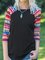 As Picture Half Sleeve Stripes Crew Neck Shirts & Tops