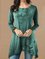 Vintage Geometric Floral Printed Plus Size Long Sleeve Crew Neck Casual Tops