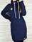 Blue Drawstring Casual Cotton-Blend Dresses