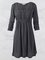 Gray Square Neck Casual Cotton-Blend Dresses