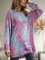 Pink Long Sleeve Ombre/tie-Dye Cotton-Blend Dresses