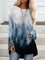 Loose casual round neck forest print sweatshirt