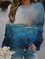 Art Oil Painting Long Sleeve Crew Neck Sweatshirt