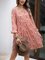 Red Paneled Cotton-Blend Long Sleeve Dresses