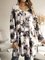 Gray Casual V Neck Paneled Long Sleeve Dresses