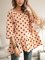 Pink Polka Dots Cotton-Blend Long Sleeve Crew Neck Shirts & Tops