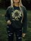 Printed Long Sleeve Crew Neck Floral Sweatshirt