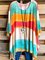 Plus Size Casual Cotton-Blend Crew Neck Ombre/tie-Dye Shirts & Tops