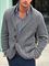 Gray Plain Lapel Casual Outerwear