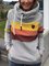 Gray Casual Colorblock Hoodie Drawstring Sweatshirt